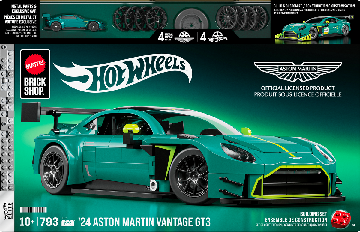 JLF51-Mattel Brick Shop™ Hot Wheels® '24 Aston Martin Vantage GT3